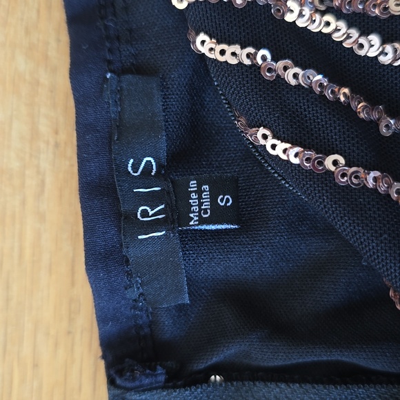 Iris Los Angeles Black Sequin Dress Womens Party Cocktail Dress Size S - Picture 6 of 10
